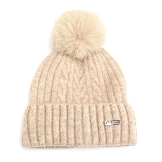 Knit Bobble Hat - Mushroom