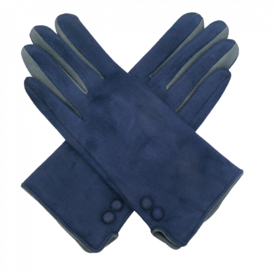 Navy Grey Contrast Gloves