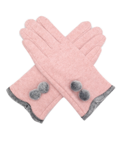 Pompom Gloves - Pink