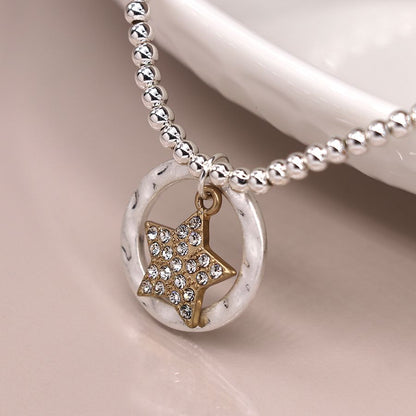 Silver Plated Bracelet with Jewelled Star