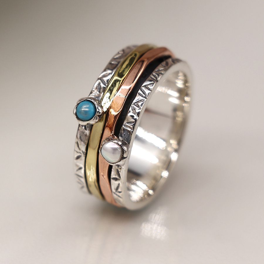 Sterling Silver Spinning Ring - Turquoise
