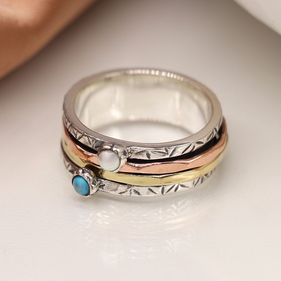 Sterling Silver Spinning Ring - Turquoise
