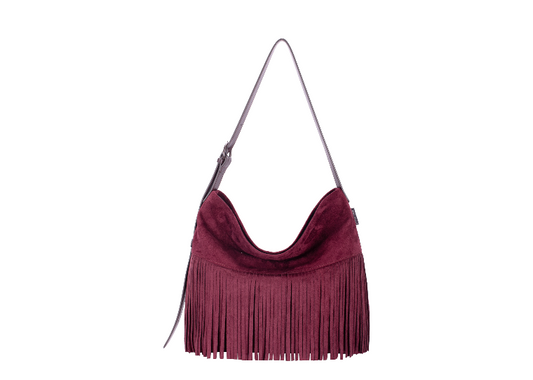 Frilled Cross Body Bag - Dark Bordeaux