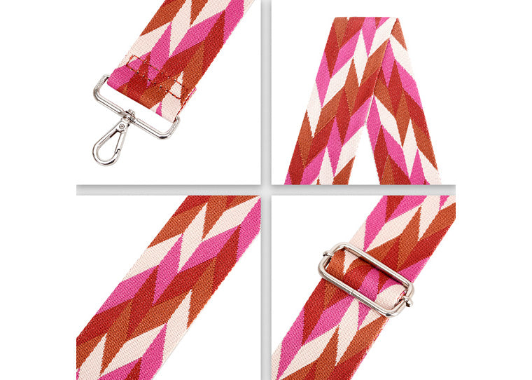 David Jones Bag Strap - Pink and Red