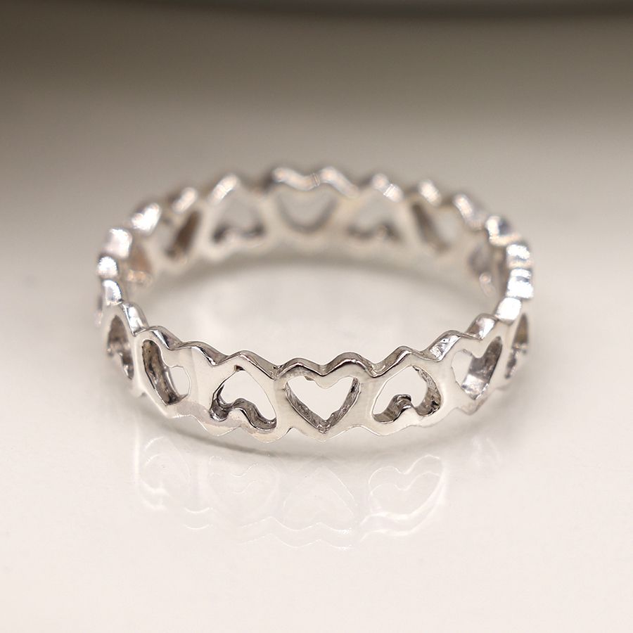 Sterling Silver Hearts Ring