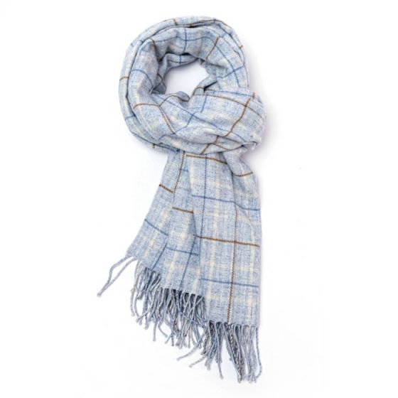 Blue check scarf