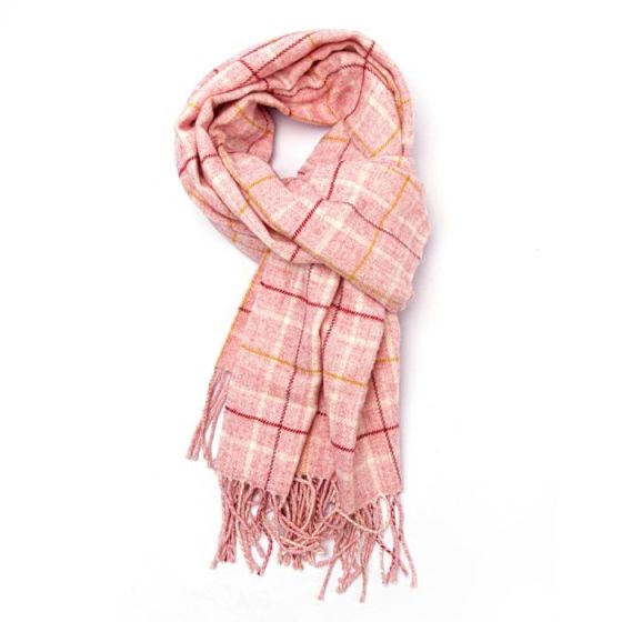 Pink check scarf