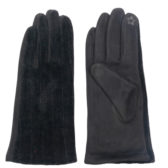 Black ribbed gloves