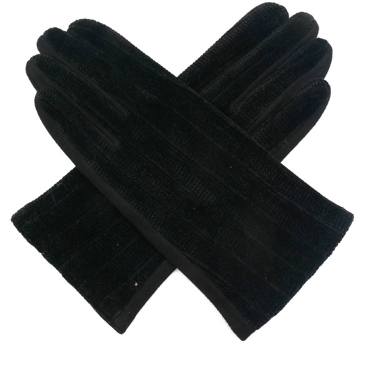 Ribbed Gloves - Black