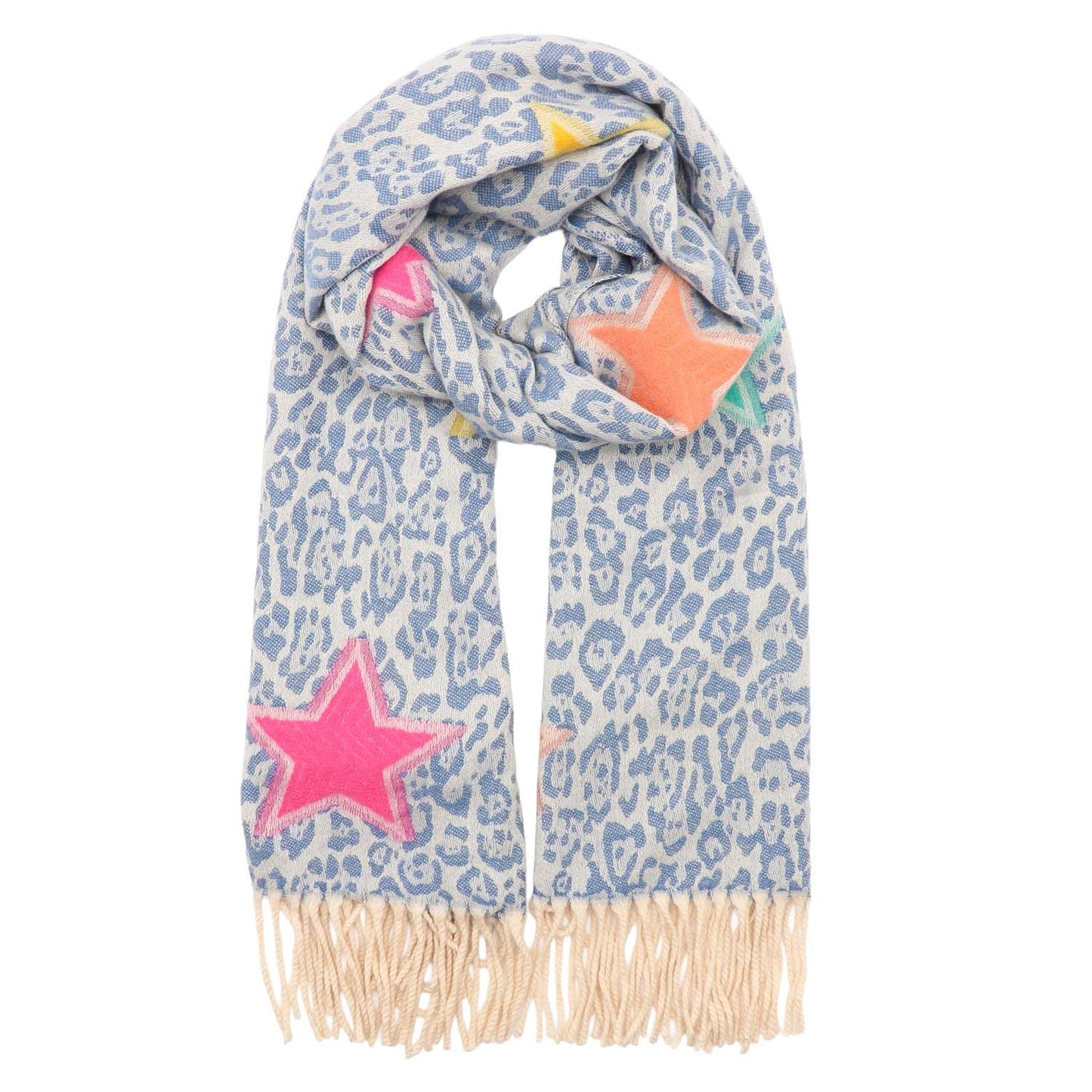 Blue animal print scarf