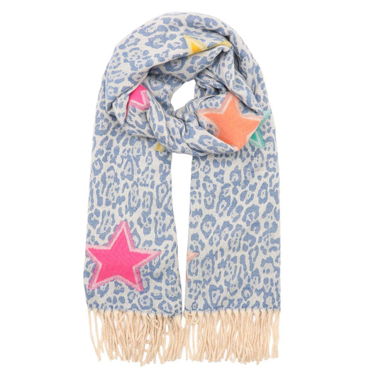 Blue animal print scarf