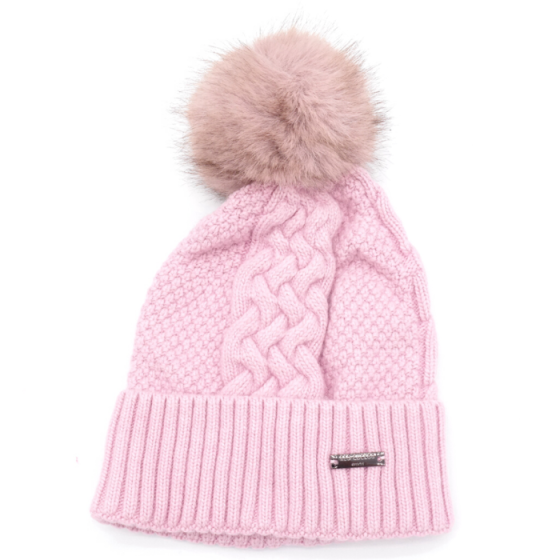Red Cuckoo Pompom Twist Hat - Lilac