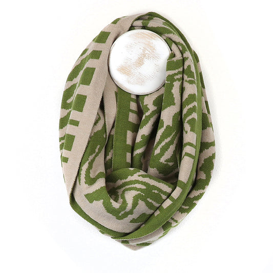 Green animal print snood