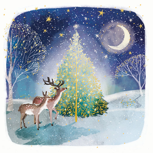 Moonlit Tree Christmas Cards (Pack of 10)