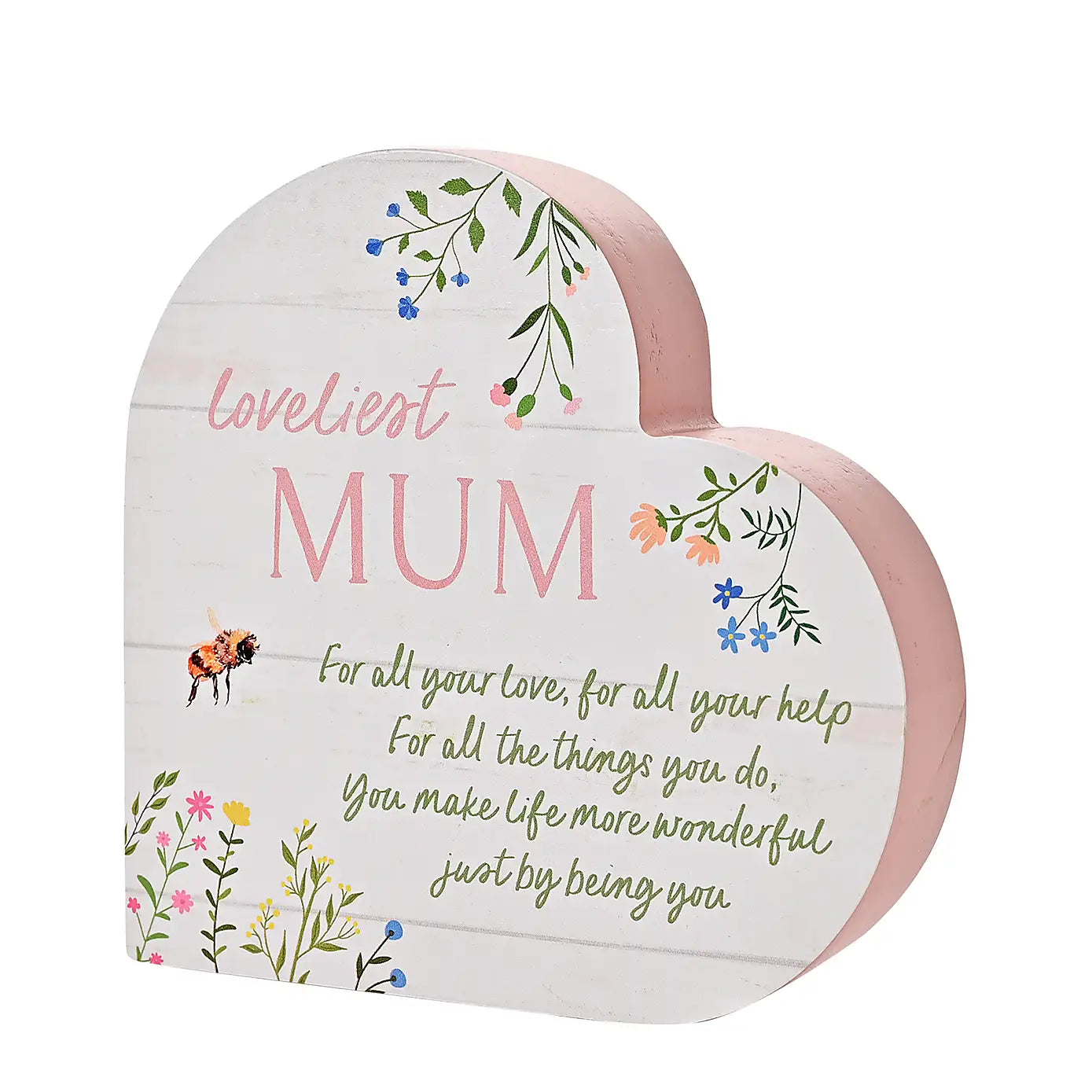 Floral Mum Heart Plaque