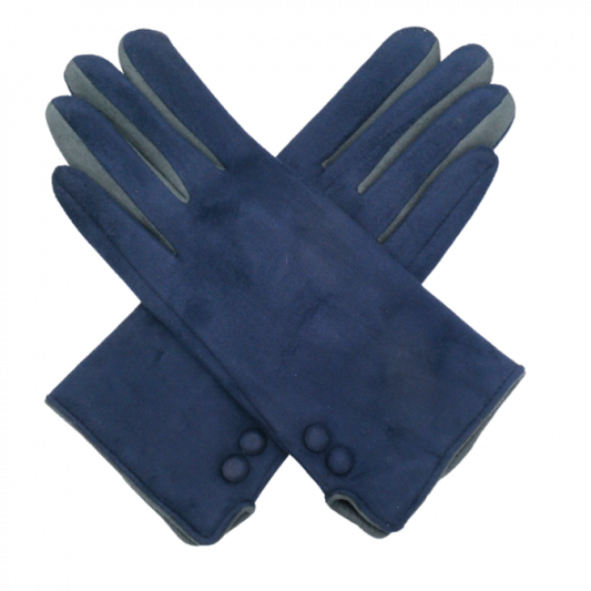 Navy gray contrast gloves