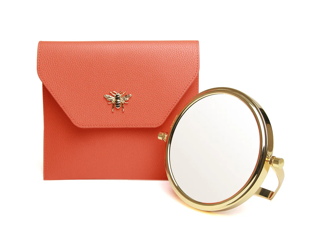 Alice Wheeler Travel Mirror - Orange