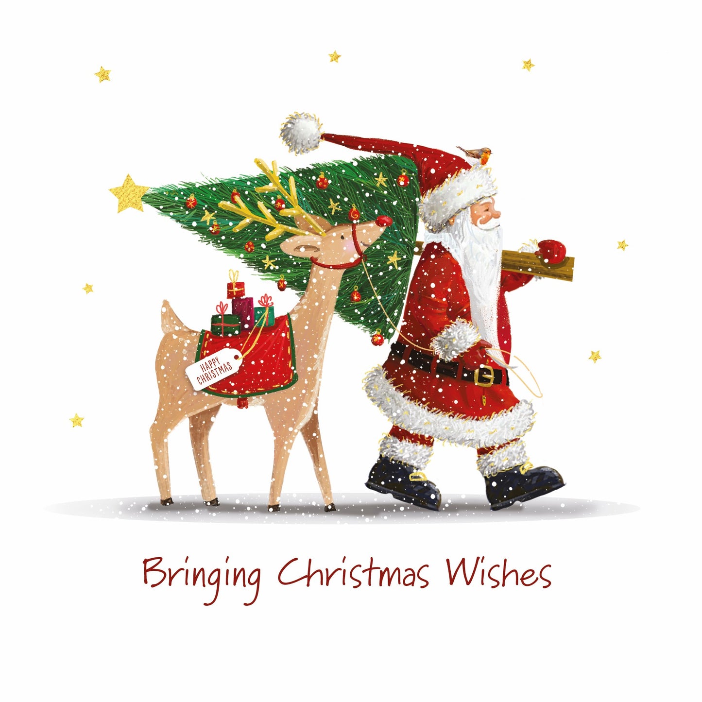 Santa's On His Way Christmas Cards (Pack of 10)