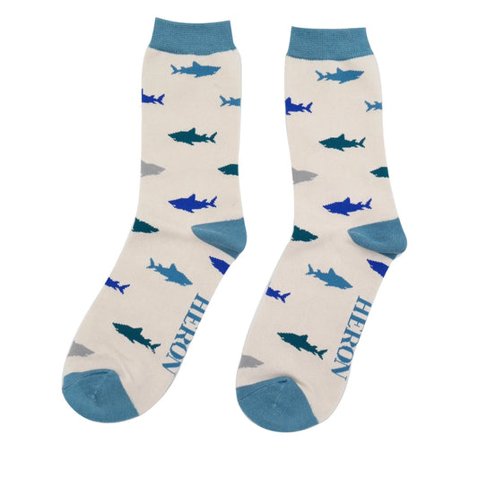 Mr Heron shark socks