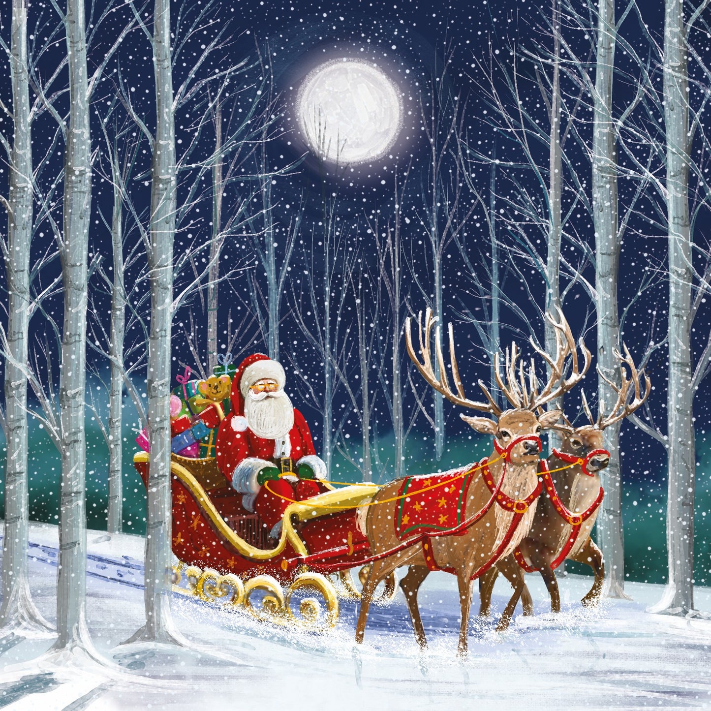 Woodland Sleigh Ride Christmas Cards (Pack of 10)